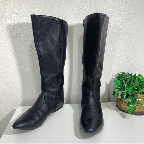 Kork-Ease Shoes - Kork-Ease Black Leather Tall Boots Side Zip